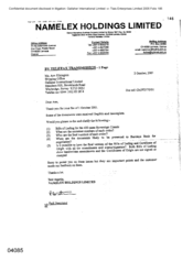 [Letter from Fadi Nammour to Ann Elkington regarding clarification of previous letter]