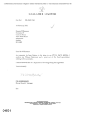 [Letter from PRG Redsh to Dennis Williamson regarding Witness Statement]