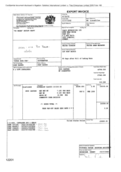 [Invoice from Gallaher International Limited to Tlais Enterprises Ltd regarding 3000 cartons of Sovereign Classic cigarettes]