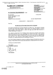 [Letter from Fadi Nammour to Sue James regarding Sovereign classic Gold to Fujarah]