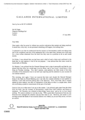 [Letter from Normarn BS Jack to M Clarke regarding the clearance statement from the bank]