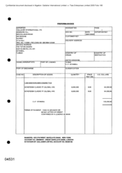 [Proforma Invoice from Gallaher International Ltd to San Ve Distic Ltd on Sovereign Classic FF]