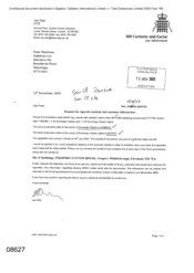 [Letter form Joe Daly to Peter Redshaw regarding request for cigarette analysis and customer information]