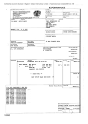 [Export invoice from Gallaher International Limited to Tlais Enterprises Ltd regarding Dorchester Int'l FF]