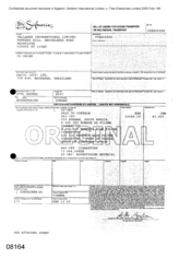 [Bill of Lading from Safmarine to Gallaher International Limited on Ronson Filter and Memphis blue Filter cigarettes]