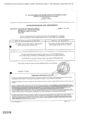 [Certificate of deposit of Stateline Lights cigarettes from Gallaher International Limited to L Atteshlis Bonded Stores Ltd]
