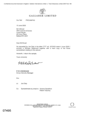 [Letter from PRG Redshaw to S Broad regarding Excel spreadsheet]