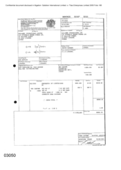 Invoice for 800 Cartons of Cigarettes-Dorchester Int'l Lights