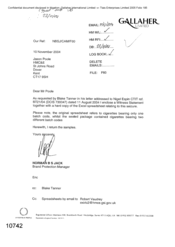 [Letter from Norman BS Jack to Jason Poole regarding Blake Tanner's letter addressed to Nigel Espin CTIT ref BT21/04 dated 11 August 2004]