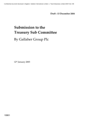 [Report on submission to the Treasury Sub Committee]