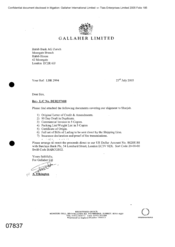 [A Letter from A Elkington to Habib Bank AG Zurich regarding documents covering shipment to Sharjah]