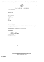 [Letter From PRG Redshaw to C Wooldridge Regarding Victorias Bonsu's Letter]