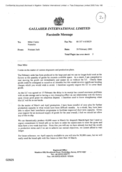 [Letter from Norman Jack to Mike Clarke regarding shipment and production plans]