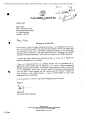 [Letter from Jeff Jeffery to Mike Wells regarding Meeting on 20010524]