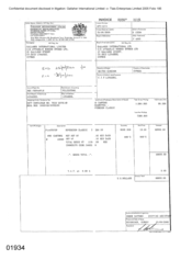 [Invoice from Gallaher International Limited regarding 800 Cartons of Sovereign Classic Cigarettes]