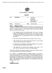 Gallaher Limited[Memo from Norman Jack to Jeff Jeffery Regarding Shipment ex Crete]