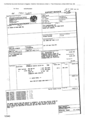 [Export Invoice from Tlais Enterprises Ltd on behalf of Gallaher International Limited on Sovereign Classic]