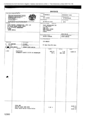 [Invoice from Gallaher International Limited to Tlais Enterprises Ltd on Sovereign Classic]