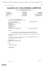 [Letter to Susan Schiavata regarding ammendment requested for the shipment to Djibouti]