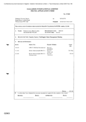 Gallaher International Limited [Travel application form]