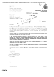 [Letter from Sean Brabon to Peter Redshaw regarding customer information - CTIT Ref 190/01]