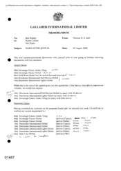 Gallaher International Limited [Memo from Norman BS Jack to Ben Hartley regarding Hard Outer Quotas]