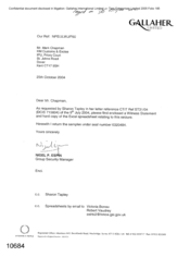 [Letter from Nigel P Espin to Mark Chapman regarding a witness statement and return of samples under seal]