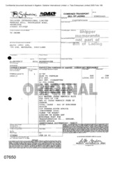 [combined transport bill of lading for cartons of cigarettes and advertising material from Gallaher International Limited to Bacco PTY Ltd]