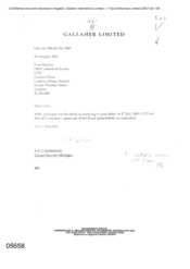 Gallahar Limited[Memo from PRG Redshaw to Sean Brabon regarding apologies for the delay in replying the letter]