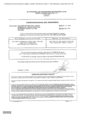 [Certificate of deposit 800 cases sovereign classic gold for Gallaher International Limited from Atteshlis bonded stores Ltd]