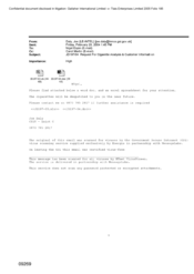 [Email from Daly, Joe to Nigel Espin regarding JD197/04 request for cigarette analysis & customer information]