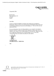 Gallaher Limited[Letter from Norman BS Jack to M Clarke the updated spreadsheet of product cost rising]
