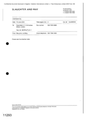 [Letter from Slaughter and may to Rosenblatt regarding Gallaher International Limited and Tlais Enterprises Limited Claim No 2005 folio 185]