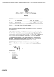 Gallahar International [Memo from J Sinclair to Undernoted regarding Gallaher Limited Sovereighn Black King Size]