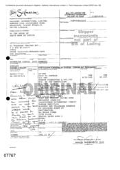 [Bill of landing for combined transport or port to port by Safmarine for cartons of Ronson cigarette shipped by Gallaher International to Al Muqarram Trading EST]