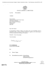 [Letter from PRG Redshaw to Sylvia Holland regarding the CTIT enclose with a witness statement]