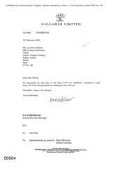 [Letter from PRG Redshaw to Laurauine Dethier regarding an excel copy in regards to the seizure]