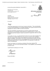[Letter from Duncan McCallum to Jeff Jeffery regarding Identification of counterfeit cigarettes]