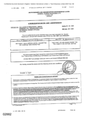 [Certificate of deposit 800 cases gold arrow lights for Gallaher International Limited from Atteshlis Bonded Stores Ltd]