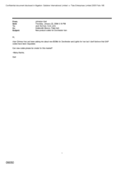 [Email from Gail Johnston to Norman Jack and John Core regarding new product codes for Dorchester Iran]