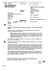 [Letter from ambrose cooke to Gary Lawrinson regarding the request for the cigarette analysis and customer information - CTIT ref AC 63/05]