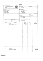 [Invoice from Namelex Limited to Gallaher International Limited for Sovereign Classic]