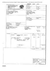 [Invoice from Gallaher International Limited to Namelex Limited for Sovereign Classic]