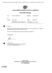 [Letter from Nicolas Senic to Touareg Trading Ltd regarding Proforma Invoice Gallaher Int]