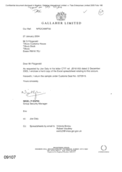 [Letter from Nigel P Espin to S Fitzgerald regarding enclose of the hard copy of the spreadsheet relating to seizure]