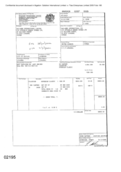 [Invoice from Atteshlis Bonded Stores Ltd on behalf of Gallaher International Limited regarding Sovereign Classic Cigarettes]