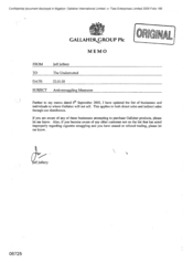 Gallaher Group Plc[Memo from Jeff Jeffery Concerning the Anti-Smuggling Measures on 20030122]