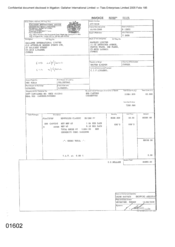 [Invoice from Atteshlis Bonded Stores Ltd on behalf of Gallaher International Limited regarding Sovereign Classic Cigarettes]