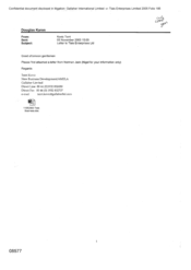 [Email from Terri Kovic to Karen Douglas regarding the Letter to Tlais Enterprises Ltd]