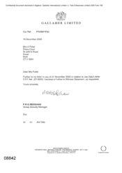 [Letter from PRG Redshaw to A Fuller regarding Joe Daly's letter and witness statement]